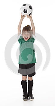 Soccer Girl on White Background