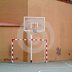 Soccer goal and basketball hoop
