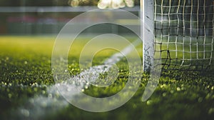 Soccer Goalie Net on Soccer Field