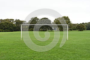 Soccer goalposts in the park