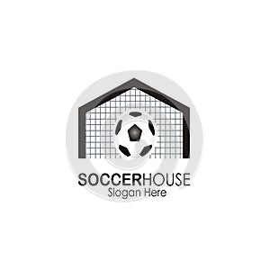 Soccer house vector logo design