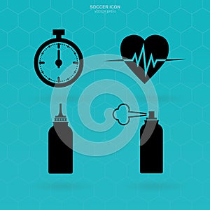 Soccer icons set. Abstract healthcare sign and symbol.