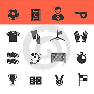 Soccer Icons Set with White Background