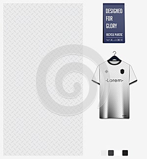 Soccer jersey pattern design. Diamond plate on white background for soccer kit, football kit, cycling, e-sport, basketball.