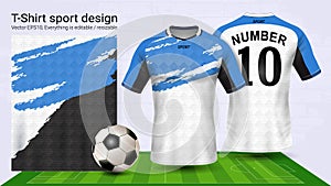 Soccer jersey and t-shirt sport mockup template, Graphic design for football kit or activewear uniforms, Ready for customize logo