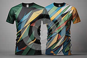 Soccer jersey template for football kit or soccer uniform. Dark background. generative ai