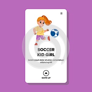 soccer kid girl vector