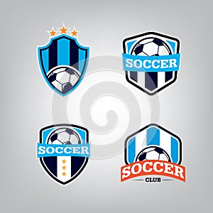 Soccer Logo Design Template set , Football badge team identity collection.