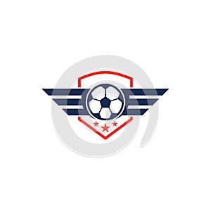 Soccer logo design vector illustration, Creative Football logo design concept template, symbols icons