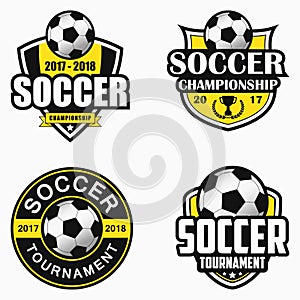 Soccer logo. Set of sports emblem designs. Vector.