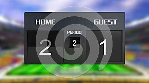 Soccer match scoreboard Draws 0 & 0