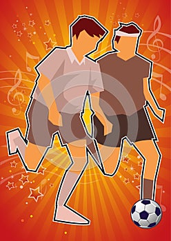 Soccer Music Celebration in Vector