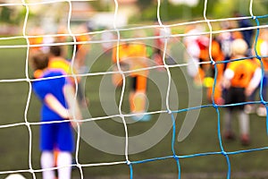 Soccer net sport close-up. Closeup of football netting knots
