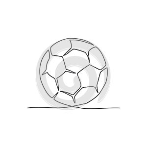 Soccer One line drawing on white background