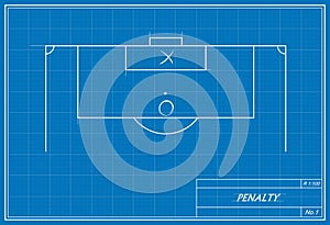 Soccer penalty kick on blueprint