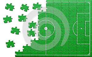Soccer pitch jigsaw puzzle