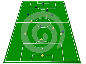 Soccer pitch with players