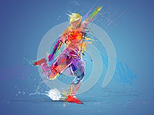 Soccer player abstract concept