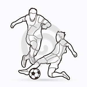 Soccer player action graphic vector