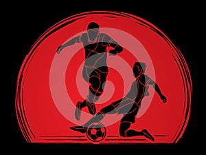 Soccer player action graphic vector