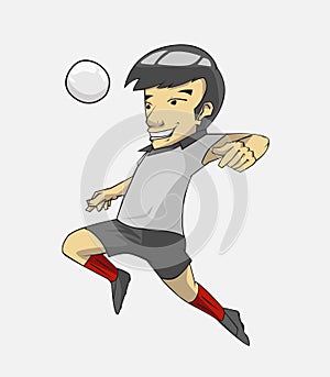 Soccer player action kick the ball