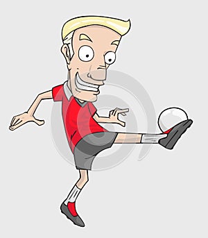 Soccer player action kick the ball