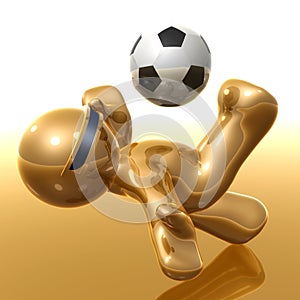 Soccer player with back kick icon