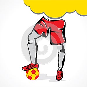 Soccer player with ball concept