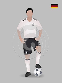 Soccer player with ball. Germany national football team. Vector illustration