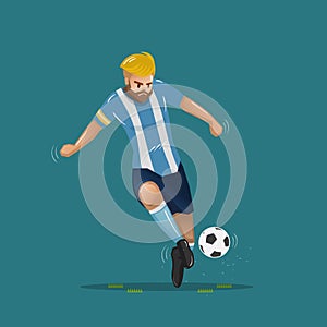 Soccer player cartoon passing