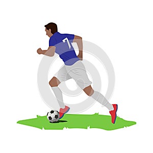 Soccer Player dribble vector clip art.