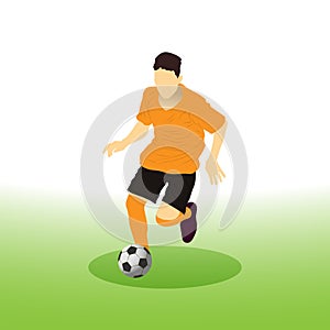 Soccer Player dribble vector clipat.