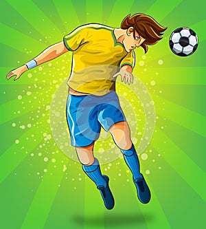 Soccer Player Head Shooting a Ball