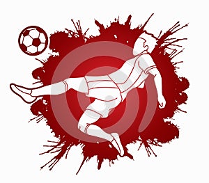 Soccer player hit the ball, Bicycle Kick