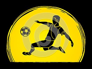 Soccer player hit the ball, Bicycle Kick