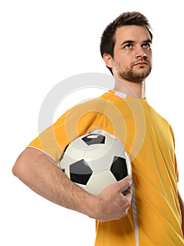 Soccer Player Holding Ball