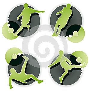 Soccer player icon set