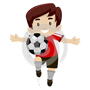 Soccer Player Kick a Soccer Ball