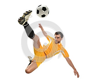 Soccer Player kicking the ball