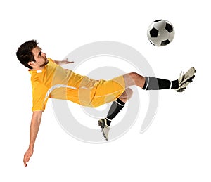 Soccer Player Kicking Ball