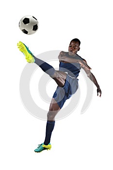 Soccer Player Kicking Ball