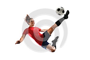 Soccer Player Kicking Ball