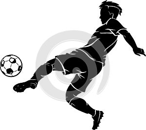 Soccer Player Left Kick Shadow