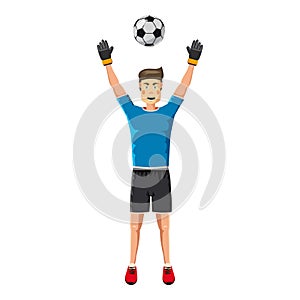 Soccer player man icon, cartoon style