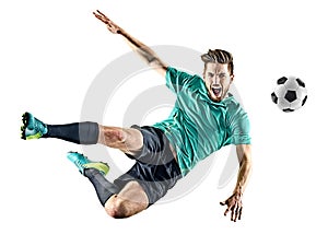 Soccer player man isolated