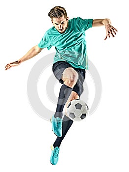 Soccer player man isolated