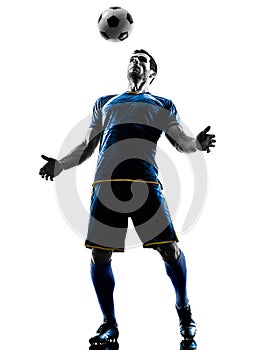 Soccer player man silhouette isolated