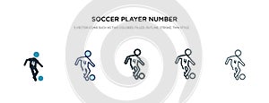 Soccer player number four icon in different style vector illustration. two colored and black soccer player number four vector