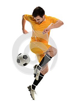 Soccer Player Performing Back Kick