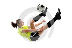 Soccer Player Performing Bicycle Kick